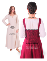 FIONA WOOL Burgundy - Medieval Viking Wool Apron Dress